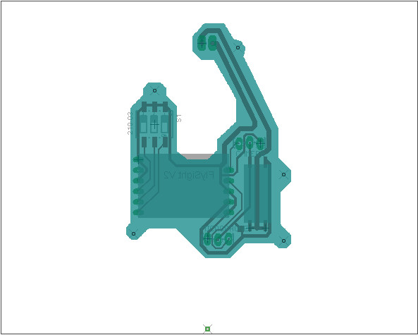 EagleCAD screenshot of a circuit board with a complicated outline